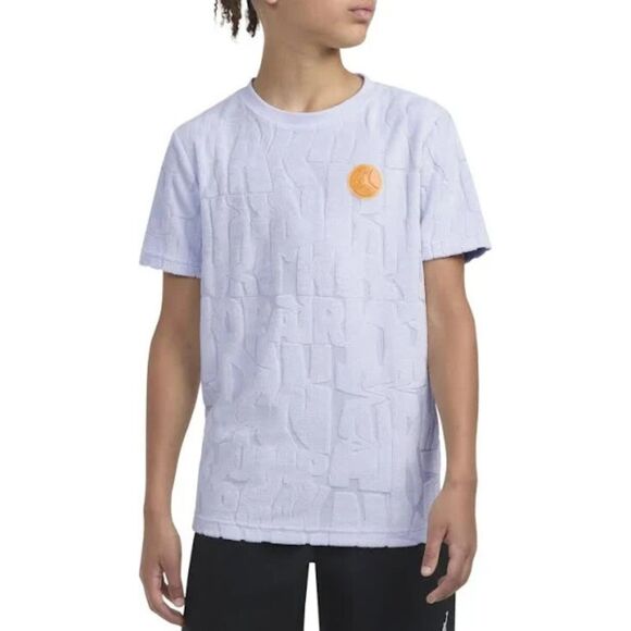 Nike Jordan Boys' Fuel Up Cool Down Terry cloth T-Shirt Gray Large NWT - Picture 1 of 6